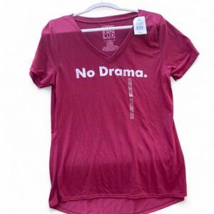 Modern Lux Red 'No Drama' V-Neck Tee